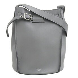 【中古】 セリーヌ CELINE ビッグバッグバケット 斜め掛け ショルダーバッグ レザー グレー 新入荷 OB2627