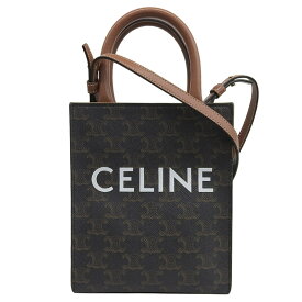 【中古】 セリーヌ CELINE ミニバーティカルカバ トリオンフ 2WAYバッグ ハンドバッグ ショルダーバッグ PVC レザー ブラウン 新入荷 OB2794