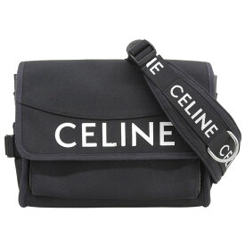 【中古】 セリーヌ CELINE ロゴ ショルダーバッグ ナイロン ブラック 新入荷 OB2830