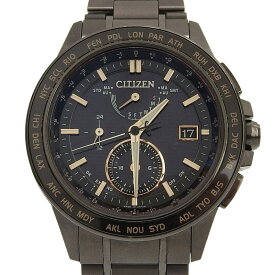 【中古】 シチズン CITIZEN 時計 アテッサ メンズ 電波 ソーラー 腕時計 チタン チタニウム ブラック文字盤 H820-T020691 新入荷 OW0492