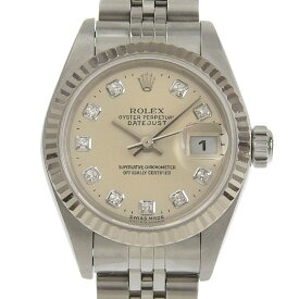【中古】 ロレックス ROLEX 腕時計 デイトジャスト レディース 自動巻 SS/WG 10Pダイヤ シルバー文字盤 P番 2001年 79174G 新入荷 RO0301