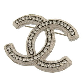 【中古】 シャネル CHANEL ココマーク ラインストーン ブローチ シルバー色 A13K 新入荷 CH1122
