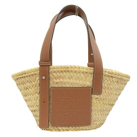 【中古】 ロエベ LOEWE バスケットバッグ スモール トートバッグ かごバッグ ラフィア/レザー ナチュラル/タン 327.02.S93 新入荷 OB2650