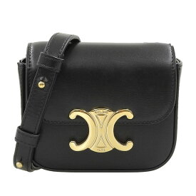 【中古】 セリーヌ CELINE ミニ クロード トリオンフ ショルダーバッグ シャイニーカーフスキン ブラック 101513DPV.38NO 新入荷 OB2662