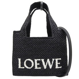 【中古】 ロエベ LOEWE フォントトート ミニ 2WAYバッグ ハンドバッグ ショルダーバッグ ラフィア/レザー ブラック ALF1V46X01 新入荷 OB2692