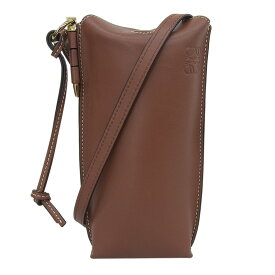 【中古】 ロエベ LOEWE ゲートポケット フォンショルダー ショルダーバッグ レザー ブラウン 新入荷 OB2734
