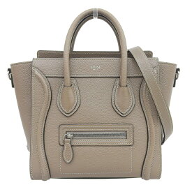 【中古】 セリーヌ CELINE ラゲージ ナノショッパー 2WAYバッグ ハンドバッグ ショルダーバッグ レザー ブラウン 新入荷 OB2736