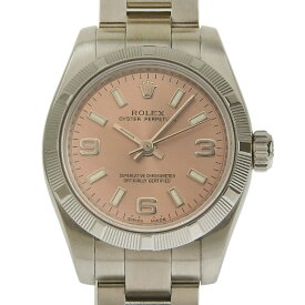 【中古】 ロレックス ROLEX オイスターパーペチュアル レディース 自動巻き 腕時計 SS ピンク文字盤 Z番 2006～2007年 176210 新入荷 RO0298