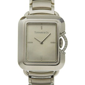 【中古】 ティファニー TIFFANY & Co. Tレクタンブル クォーツ レディース ダイヤ SS ホワイトシェル文字盤 375本限定 69546161 新入荷 TI0150