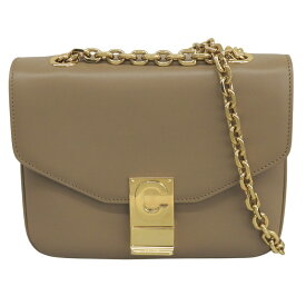 【中古】 セリーヌ CELINE C セー スモール ショルダーバッグ チェーンシェルダー レザー ライトキャメル 188403BFB.02BA 新入荷 OB2795
