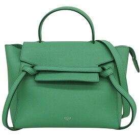 【中古】 セリーヌ CELINE ベルトバッグ マイクロ 2WAYバッグ ハンドバッグ ショルダーバッグ レザー グリーン 新入荷 OB2898