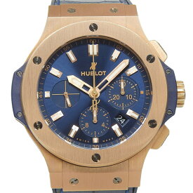 【中古】 ウブロ HUBLOT ビッグバン メンズ 自動巻き 腕時計 K18/革 ネイビー文字盤 HU.301.PX.7180.LR 新入荷 OW0494