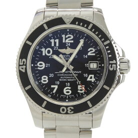 【中古】 ブライトリング BREITLING スーパーオーシャンII メンズ 自動巻き オートマ 腕時計 SS ブラック文字盤 A17365 新入荷 OW0496