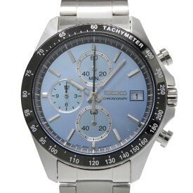 【中古】 セイコー SEIKO メンズ クォーツ クロノグラフ 腕時計 SS アイスブルー文字盤 SBTR029 美品 新入荷 OW0499