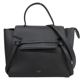 【中古】 セリーヌ CELINE ベルトバッグ マイクロ 2WAYバッグ ハンドバッグ ショルダーバッグ レザー ブラック 新入荷 OB2983