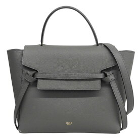 【中古】 セリーヌ CELINE ベルトバッグ ミニ 2WAYバッグ ハンドバッグ ショルダーバッグ レザー グレー 新入荷 OB2987