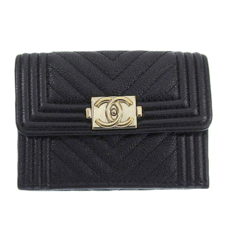 楽天市場】【中古】 シャネル CHANEL ボーイシャネル 三つ折り財布 