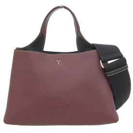 【中古】 トッズ TOD'S 2WAYバッグ ハンドバッグ ショルダーバッグ レザー ボルドー 新入荷 OB1806