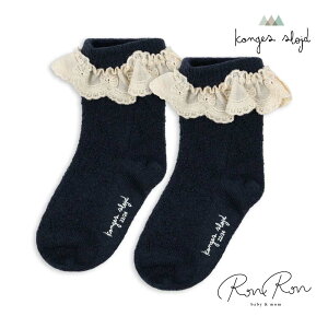 [Konges Slojd]y30OFFz WOOL POINTELLE SOCKS | NAVY RQXXCh ̎q j̎q LbY Ԃ 킢 X^C COq \bNX