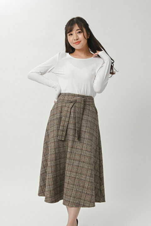 楽天市場】店内SALE!!イレギュラー グレンチェック フレア スカート  