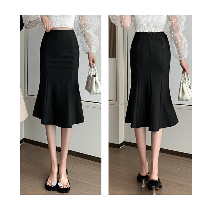 楽天市場】クーポンでお得!!無地 ストレッチ マーメイド スカート  