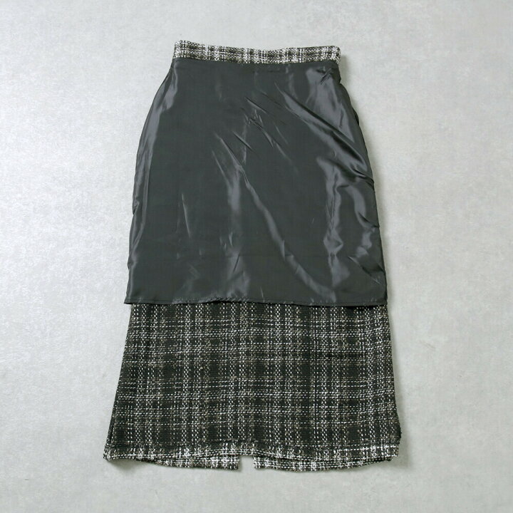 楽天市場】送料無料＆即納☆ ツイード 見え チェック 柄 タイト  