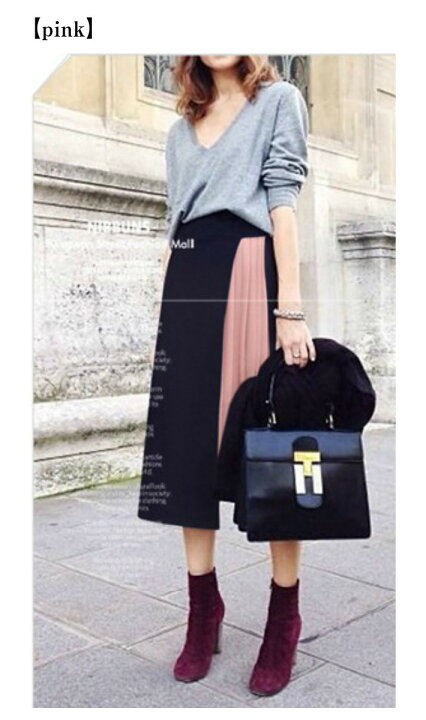 楽天市場】楽天1位・クーポンでお得!!プリーツ ドッキング スカート  