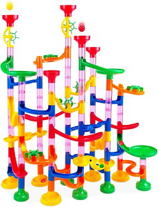 スロープトイ ビー玉転がし おもちゃ ビー玉 ビーズコースター 組み立て おもちゃ ルーピング つみき お風呂のおもちゃ 水遊び DIY 子供 おもちゃ 立体パズル 誕生日 クリスマス プレゼント (