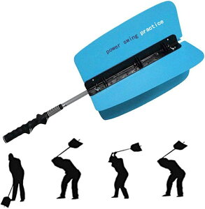 パワースイングトレーナー ゴルフ練習スイング器具 ゴルフ素振り ゴルフスイング練習機 ゴルフスイング練習器具 飛距離アップ 4枚の羽根付き 空気抵抗 インパクトゾーン 組み立て式 スイ