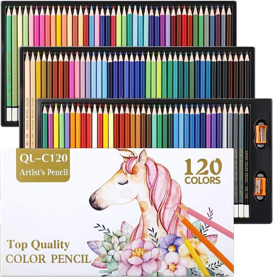 色鉛筆 120色 油性色 鉛筆セット カラーペン 筆 塗り絵 描き用 落書き