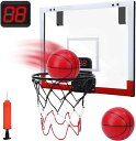 バスケットゴール 室内 子供 おもちゃ ドア掛け 電子スコアリング 効果音 バスケットボール2個付き トレーニング 耐衝…
