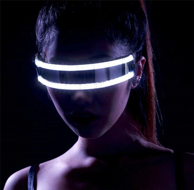 日本人気超絶の LEDメガネ LEDサングラス LEDサングラスは ナイトクラブ DJ コンサート ハロウィーン  誕生日パーティー用の充電式点滅シャッターネオン光るメガネを点灯します