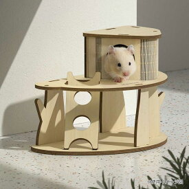 ミオファン DIYハウス ダブルフロア 小動物 用品 ハウス DIY おしゃれ 木製 ハムスター 組み立て