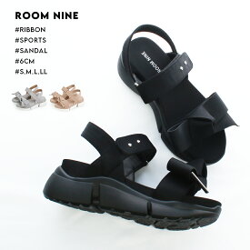 【サマーセール15％OFF】サンダル レディース 厚底 リボン ストラップ ウェッジ スポーツサンダル かわいい 歩きやすい kk-18014