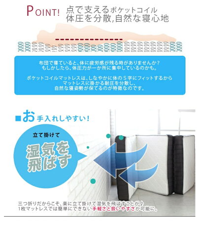 点で支えるポケットコイル