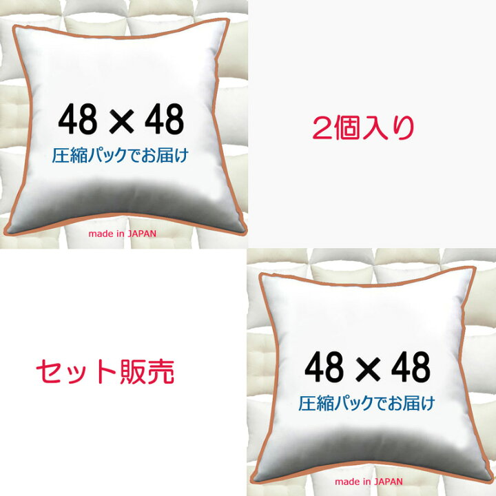 楽天市場】ヌードクッション 2個セット販売 クッション中身 48×48 