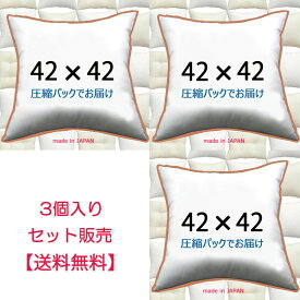 【3個セット販売】【送料無料】ヌードクッション 42×42cm クッション本体 クッション中身クッション中材 Pillow Insertクッションカバー用本体 Decorative Cushion 42x42
