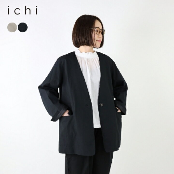 楽天市場】ICHI イチ ichi ジャケット レディース ノーカラー 羽織 