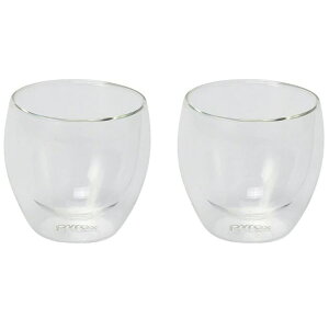 pyrex �p�C���b�N�X �_�u���E�H�[���O���X 250ml 2�g CP-8540 �ϔM�K���X �^�� �f�M