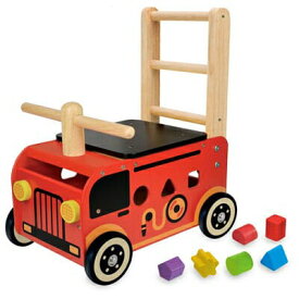 エデュテ　I'mTOY　ウォーカー＆ライド消防車　IM-87480　アイムトイ　木のおもちゃ　知育玩具