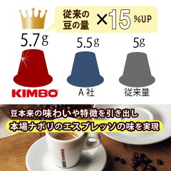 キンボコーヒーのネスプレッソ互換カプセルは従来品より15%増量