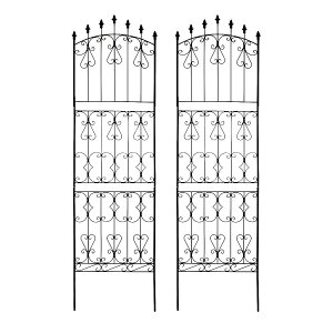 【クーポン】【5倍】アイアン ローズフェンス220 ハイタイプ 2枚組 フェンス アイアン ガーデンフェンス ガーデニング 枠 柵 仕切り 目隠し 境目 クラシカル アンティーク トレリス ベランダ