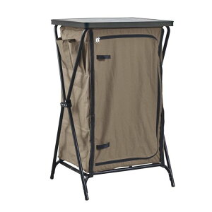 【P5倍】【クーポン】キャンプ アウトドア キャビネット Mサイズ 幅59.5 洋服 食器 収納棚 木製天板 収納バッグ付き グレー ブラウン 選べる2色 おしゃれ 屋外 室内 ベッドサイドテーブル おし
