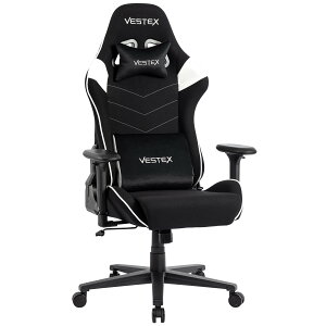 【P5倍】【クーポン】ゲーミングチェア レーシングチェア VESTEX S1 ファブリック バイカラー 4色 ブラック ブラウン ブルー レッド ホワイト eスポーツ ポケットコイル 135度リクライニング 15