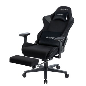 【P5倍】【クーポン】ゲーミングチェア レーシングチェア フットレスト VESTEX S1FT ファブリック 4色 ブラック ブラウン ブルー レッド ホワイト eスポーツ ポケットコイル 135度リクライニング