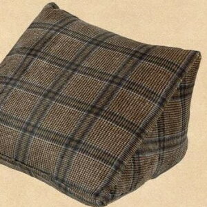 【P5倍】【クーポン】 三角 背もたれ 寄りかかり クッション 昼寝枕 ネル生地 幅広 長方形40×120cm チェック柄 ブラウン カリス cozy 秋冬 あったか素材 ソファ フロアクッションン イケヒコ