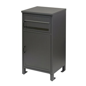 【P5倍】【クーポン】 宅配ボックス 2段 後付け ポスト一体型 完成品 おしゃれ モダン ビンテージ風 防錆 Gioele ジェエレ プッシュキー エバーグリーン ダークグレー 全2色 メッセージ スペア