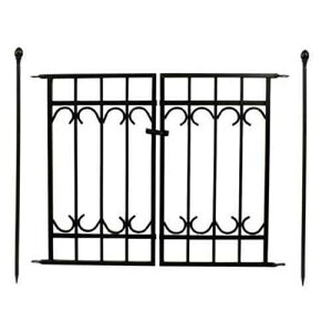 【P5倍】【クーポン】アイアンゲートセット ゲート1枚とポスト2本 パークアベニュー ゲートセット IPN-7022G-SET おしゃれ クラシック 洋風 黒 白 門扉 ゲート 柵 アイアン ガーデンフェンス 庭