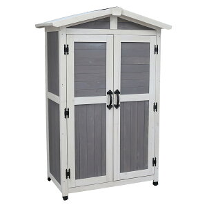 【クーポン】【P5倍】倉庫 物置 三角屋根 収納庫 160cm 木製 ウッド おしゃれ 北欧 カントリー グリーン グレー 物置き 木製物置 収納庫 屋外 収納 倉庫 スリム diy ベランダ 庭 可愛い かわいい