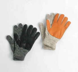 ニューベリーニッティング Newteck lined ragg wool Glove with Deerskin Palm ラグウールグローブ ボアインナー